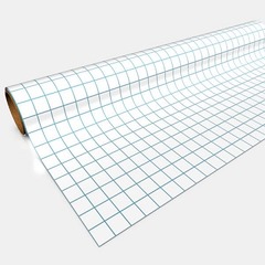 Gaming Paper: Roll - 1 inch white square with blue grid (30x12)